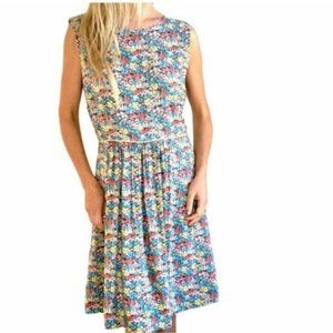 Matilda Jane Hello Lovely Rainbow Floral Flare Dress 14 Round Neck Lace Zipper